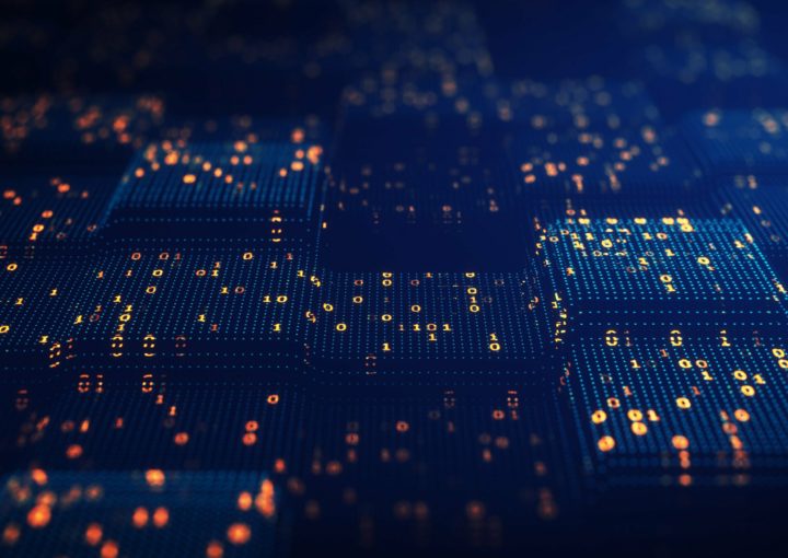 Binary Code on Computer Chips. High Tech.